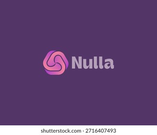 Logotipo Abstractas de Formas de fluido giratorias. Signo de vórtice giratorio. Símbolo de Vector de gradiente de ciencia atómica universal