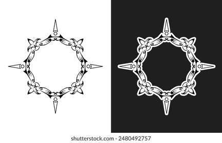logo abstracto redondo. logo de Vector negro y blanco