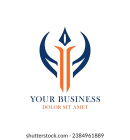 abstract logo, rune symbol tribal logo template for business