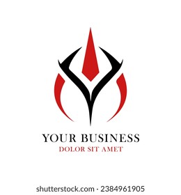 abstract logo, rune symbol tribal logo template for business