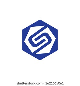 abstract logo S in hexagon shape. Logo available in vector. modern style.