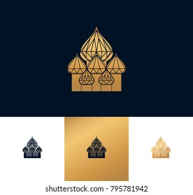 Abstract logo sample. Stylized dome.  Design vector template.

