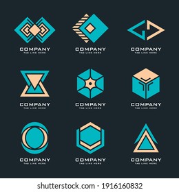 Abstract logo set collection. Geometrical abstract	