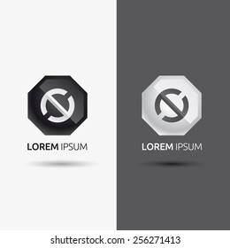 abstract logo set with stylized letter shape