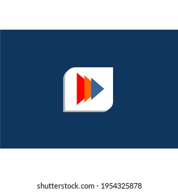 abstract logo of several triangles lined up inside a white box