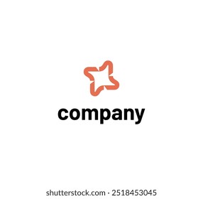 An abstract logo with several "V" letters arranged in a circular pattern to form a star creates a dynamic and energetic effect. The "V" letters are arranged in such a way that they form a symmetrical 