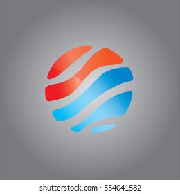 Abstract logo shape on a gray background vector
