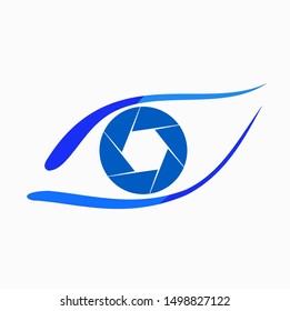 abstract logo shaped blue eyes