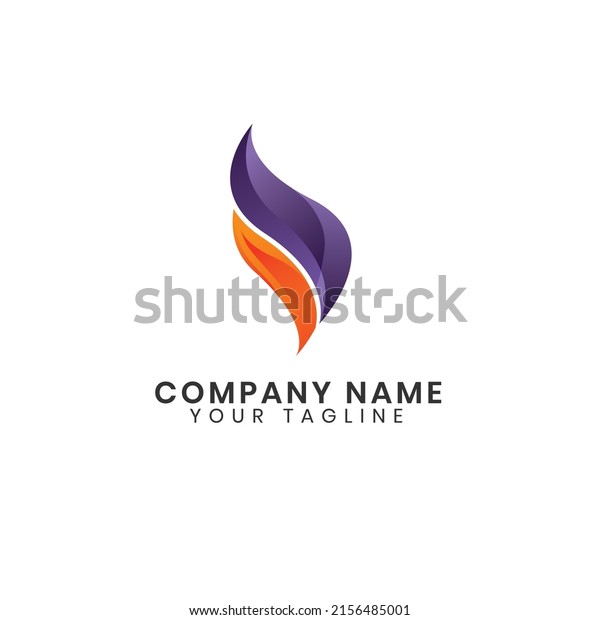 Abstract logo\
shaped flame Vector illustration.\
