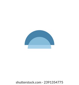 Abstract logo shaped like water, waves or wind with a blank background