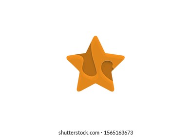 abstract logo shaped orange colored star