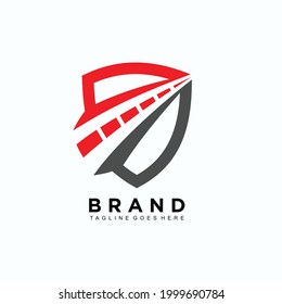 Abstract logo shield shape design for business company