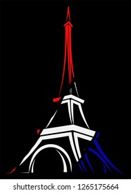 Abstract logo or sign for France, Paris and Eiffel Tower