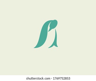 Abstract logo sign silhouette animal penguin bird