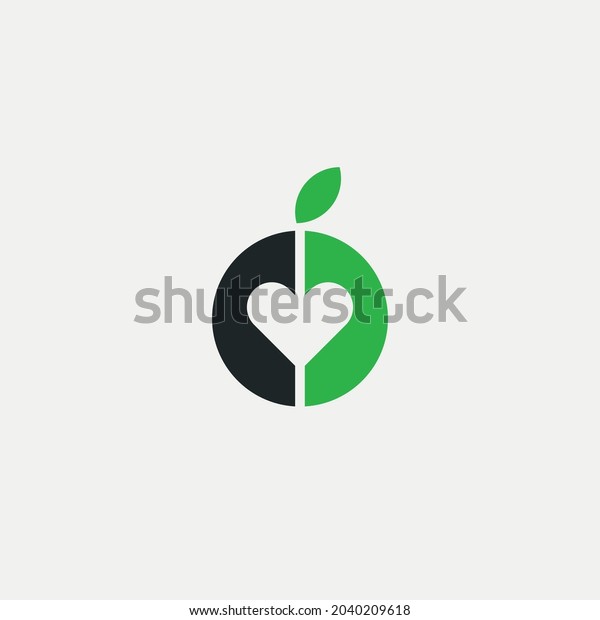 abstract logo silhouette heart divided\
in half with overgrown leaves. heart icon with\
leaves.