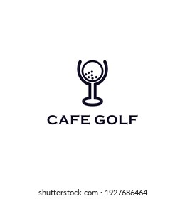 Abstract logo simple flat cafe golf icon