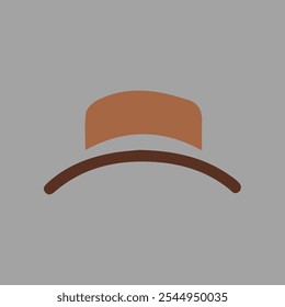 Logotipo Abstractas con estilo de sombrero simple en color marrón