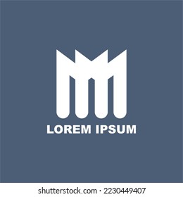 Resumen Logotipo Diseño minimalista Simple Geometría Línea Art Letra Premium Lujo inicial m