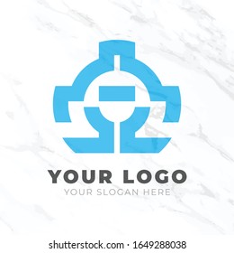 Logo abstracto de estilo moderno sencillo. estilo robótico