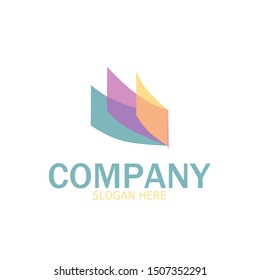Abstract logo simple style. Paper art style.
