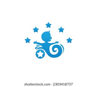 abstract logo of small children playing with their imagination
