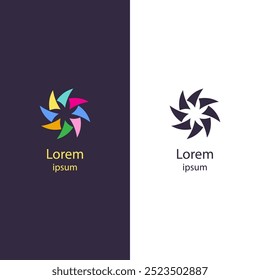 Logo Abstractas con Formas suaves y fluidas que se asemejan a hojas o pétalos. Ideal para diseño creativo, consultoría, bienestar, naturaleza, tecnología, marca, tarjetas de visita, Sitios web y fines de marketing.