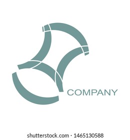 abstract logo. solid color monochrome logo concept. gray.