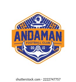 Abstract logo for sport team,  Anchor symbol design element, color vector logo template