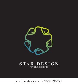 Abstract logo star design. Icon star vector template