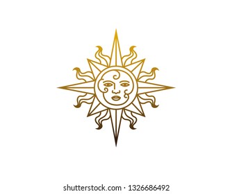 Abstract logo star sun isoteric symbol of magic