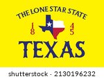 abstract logo State of Texas with map establishment year 1845 and nickname the lone star state on yellow background can be use for coffee mug website tempate technology presentation vector eps