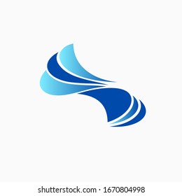 Abstract logo from stripes Initial S. Isolated on a Background. Web, UI Icon.
