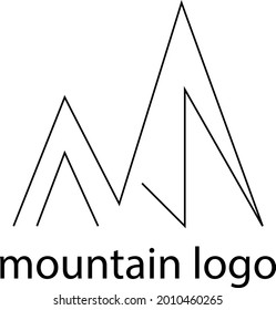 abstract logo in the style of minimalism mountains with a sharp peak