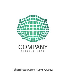 Abstract logo stylized spherical surface shapes. Logo can used for global company, business, technology and media publicity