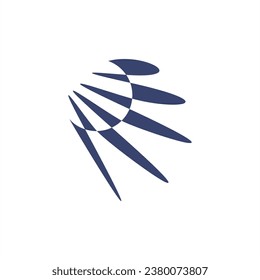 abstract logo sun blue symbol negative space