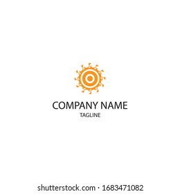 abstract logo with sun design elements. Can be used for icons.