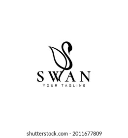 abstract logo swan vector illustration