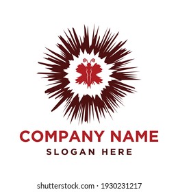 Abstract logo or symbol of a butterfly with a rough concept