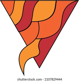 Resumen del diseño del símbolo del logo. vector de diseño de símbolos triangulares