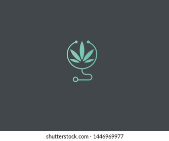 Abstract logo symbol marijuana leaf health treatment