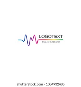 Abstract logo symbol related to sound wave, audio wave or DJ player. Stock exchange