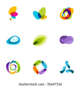 Abstract logo symbols and modern geometric business icons set vector illustration.