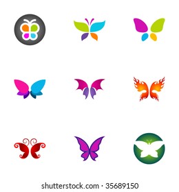 Abstract logo symbols and modern geometric business icons set vector illustration.