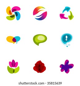 Abstract logo symbols and modern geometric business icons set vector illustration.