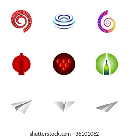 Abstract logo symbols and modern geometric business icons set vector illustration.
