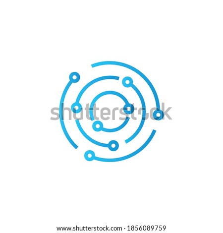 Abstract logo for technology companies. Vector connect tech icon. Stock illustration.