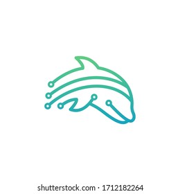 abstraktes Logo mit dem Delphinkonzept