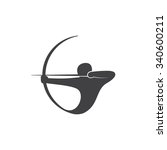 Abstract logo template Archer. Vector illustration of Sagittarius.