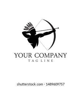 Abstract logo template Archer. Vector illustration of Indian