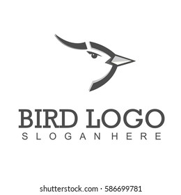abstract logo template with bird theme with a dark color